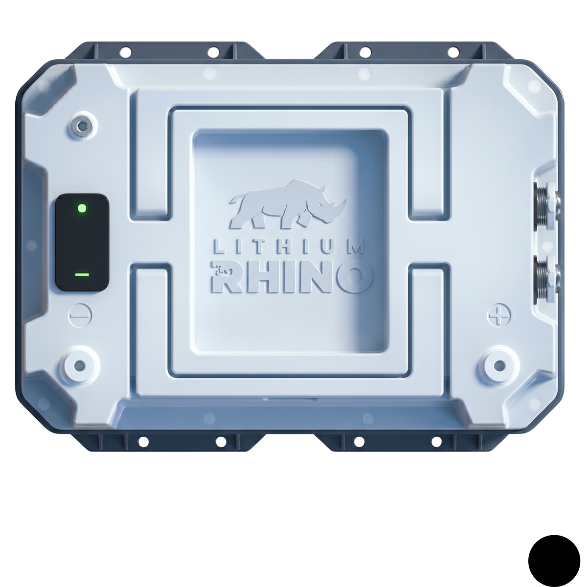 Lithium Rhino marine battery, top view