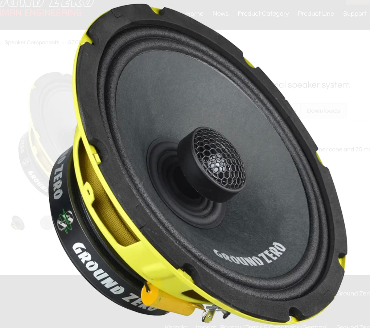 Ground Zero 8" Coax GZCF 8.0SPL (yellow basket) (Pair)