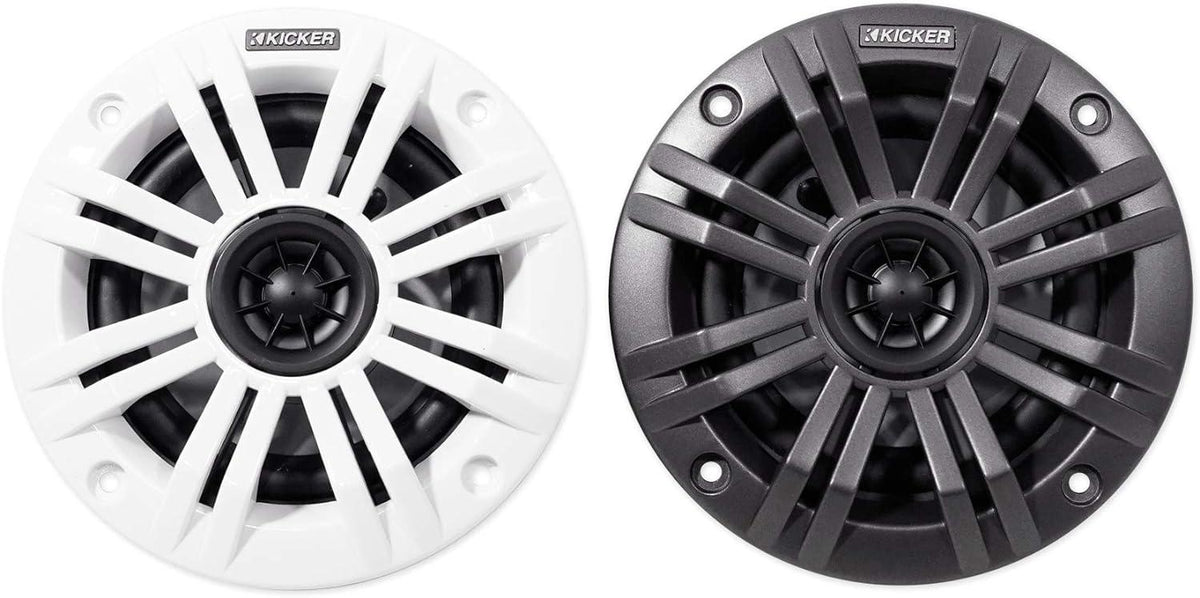 Kicker 45KM44 KM Series 4" 2-Way Marine Coaxial Speakers (4Ω) (Pair)