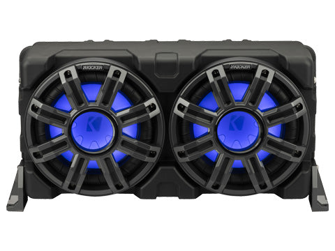 Kicker 51MWLE102 MWLE 10" Loaded Premium Marine Subwoofer Enclosure w/ Passive Radiator & RGBW LED (2Ω)