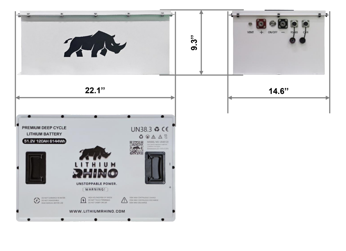 48V 120Ah Lithium Rhino battery specification sheet