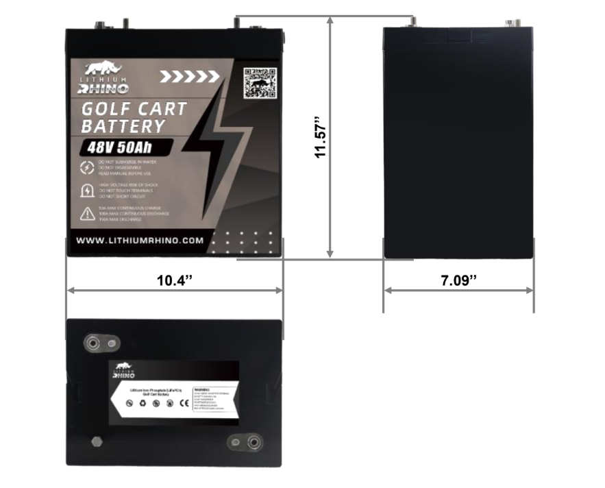 48V 50Ah Lithium Rhino battery specification sheet