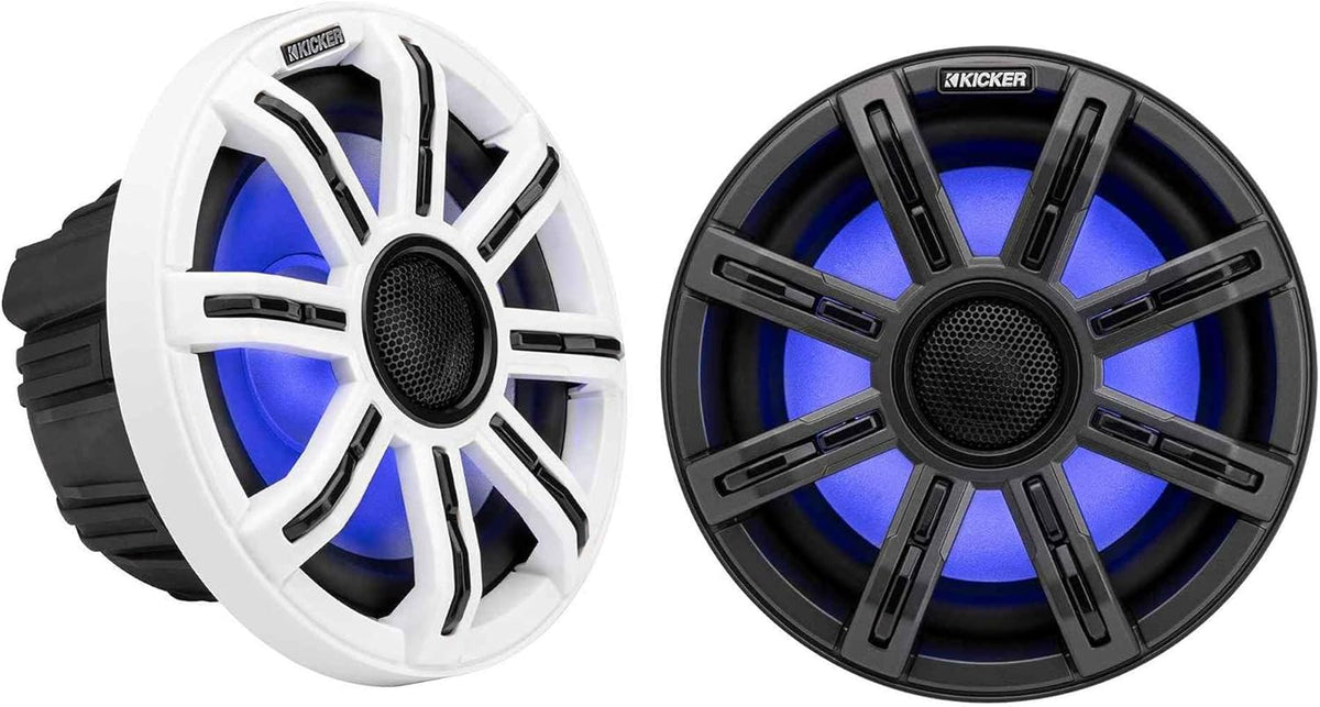 Kicker 51MSC8 M-Class Premium 8" 2-Way Marine Coaxial Speakers w/ RGBW LED (4Ω) (Pair)