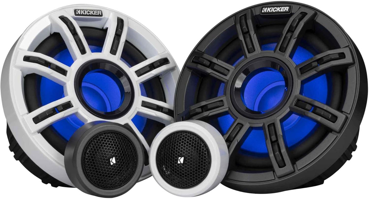 Kicker 51MSS65 M-Class Premium 6.5" Marine Component Speaker System w/ RGBW LED (4Ω) (Pair)
