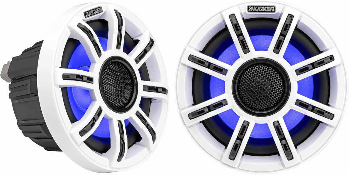 Kicker 51MSC65 M-Class Premium 6.5" 2-Way Marine Coaxial Speakers w/ RGBW LED (4Ω) (Pair)