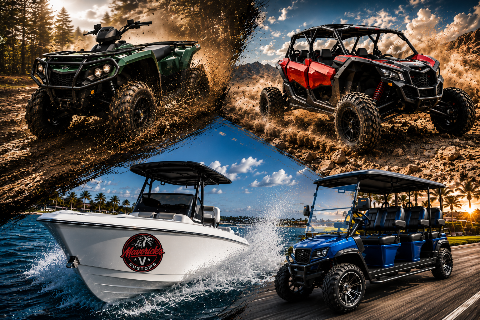 Marine and powersports audio systems for boats, ATVs, and side-by-sides