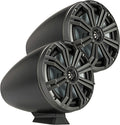 Kicker 46KMFC8 8" Flat-Mount Marine Coaxial Tower Speakers w/ LED (Black) (4Ω) (Pair)