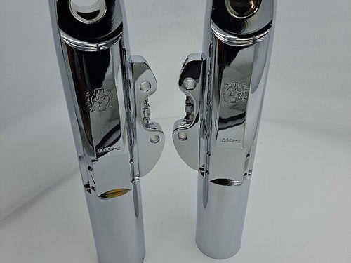 AMERICAN SUSPENSION - FORK LEGS- Chrome Finish Smooth Hidden Axle Bagger Legs 1990-UP
