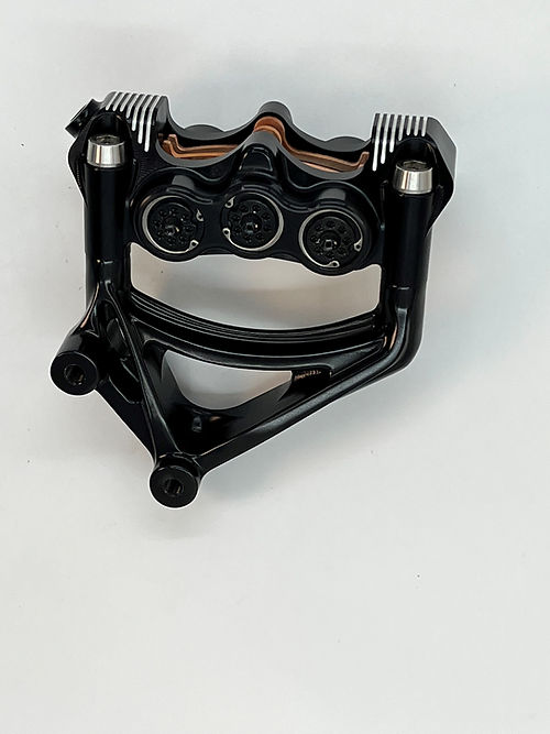 American suspension - Stoppie King™ Monoblock Radial Caliper Left Side for 18" Rotor -Black Contrast