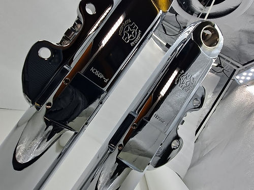 AMERICAN SUSPENSION - FORK LEGS- Chrome Finish Smooth Hidden Axle Bagger Legs 1990-UP