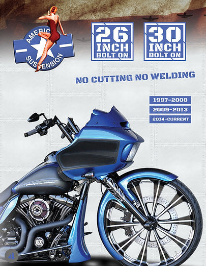 AMERICAN SUSPENSION - 30 or 32 wheel Touring Bolt On Big Wheel kit - 1989-2023
