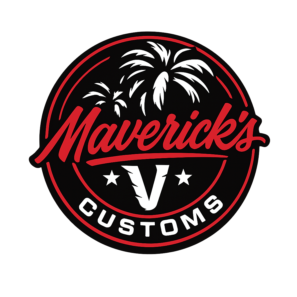 Mavericks Customs Online logo — motorcycle, Slingshot, and powersports audio and parts