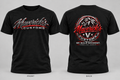 Maverick's Customs "We Build Different" T-Shirt – Black, front and back