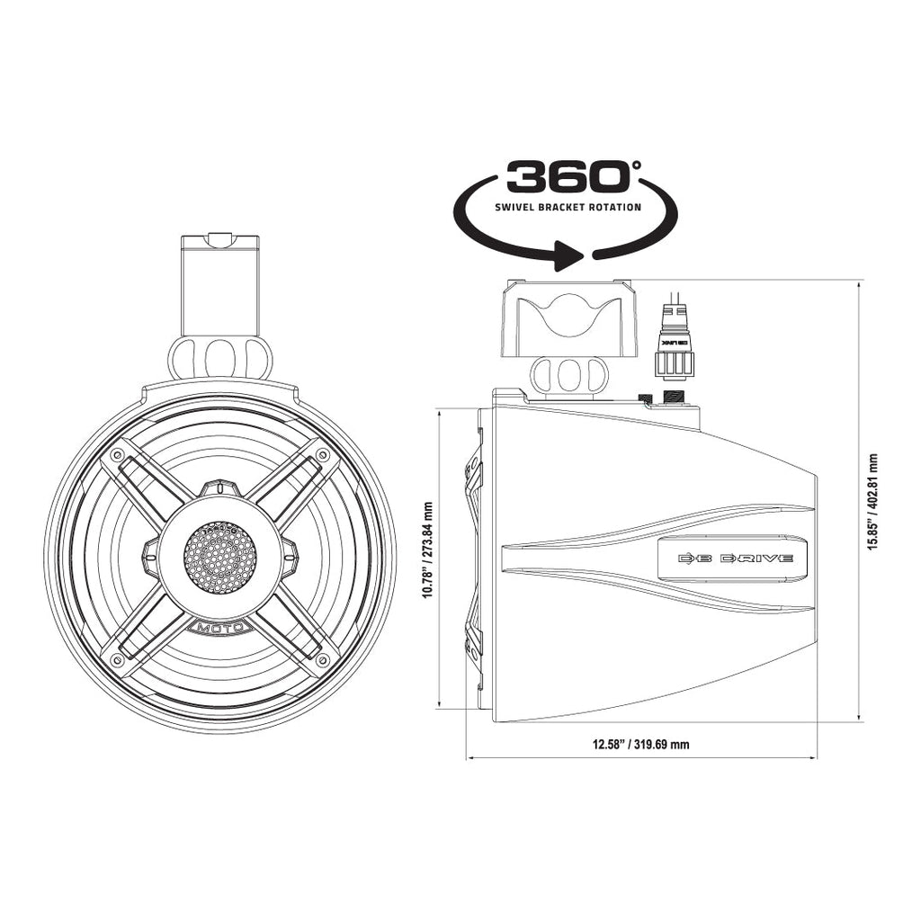DB Drive APT10MOTO-G2 tower loudspeaker internal structure