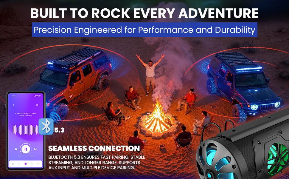 GX500 golf cart soundbar features