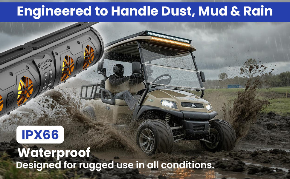 GX500 golf cart soundbar mounted