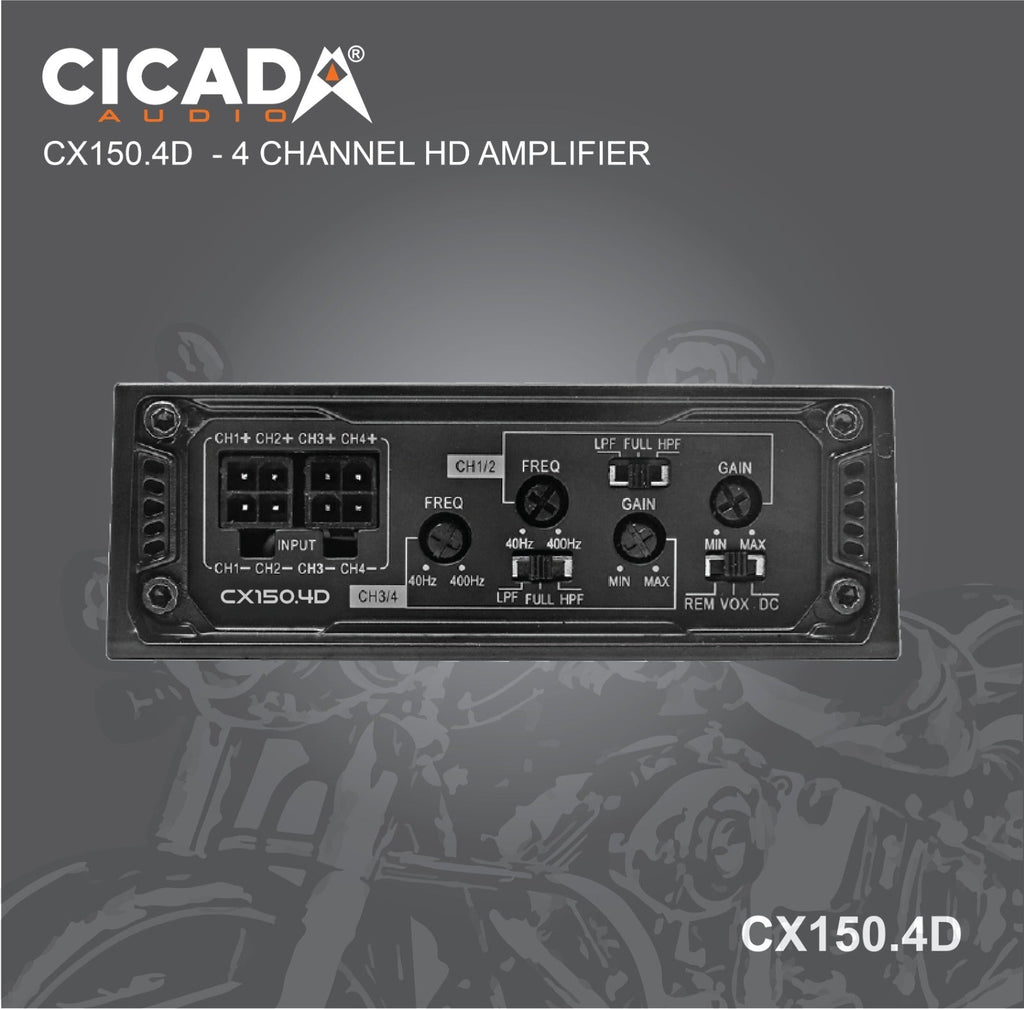 Cicada Audio CX150.4D – 4-Channel Amplifier, 150W x4