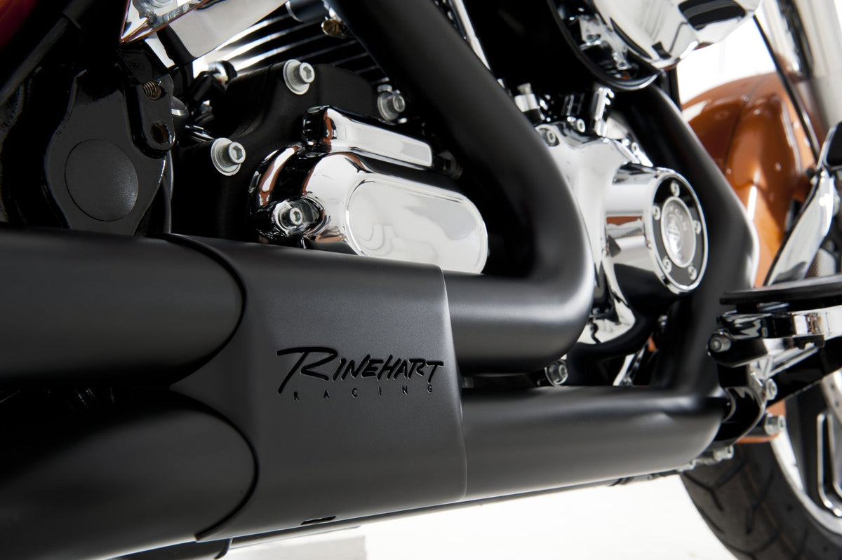 Rinehart Racing - SLIMLINE DUALS SYSTEM WITH SLIP-ON MUFFLERS FOR HARLEY TOURING