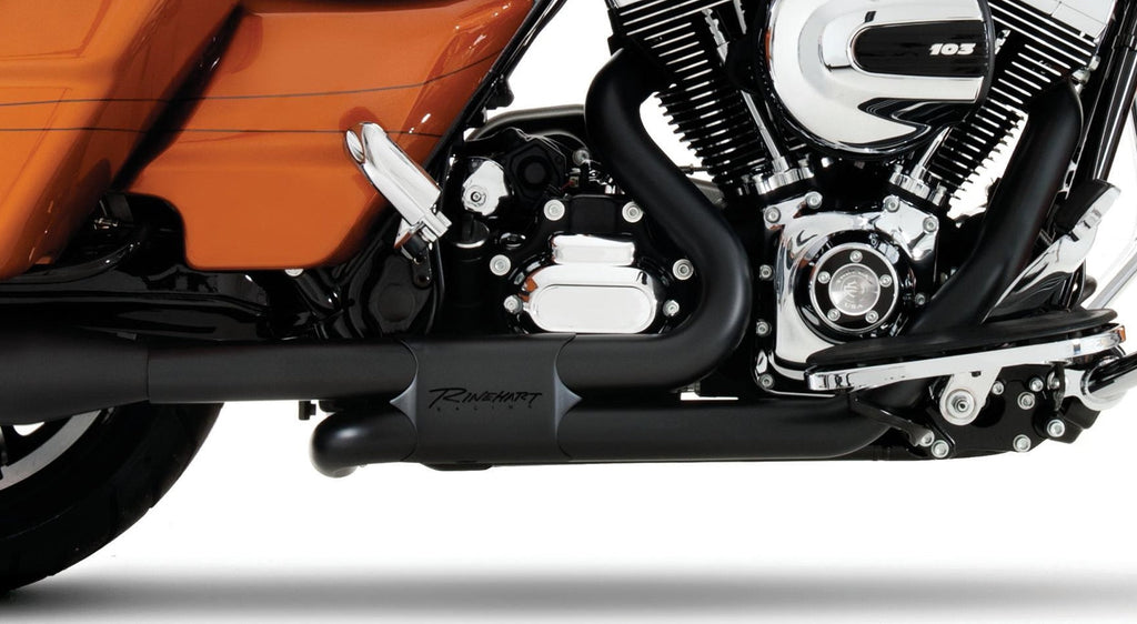 Rinehart Racing - SLIMLINE DUALS SYSTEM WITH SLIP-ON MUFFLERS FOR HARLEY TOURING