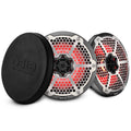DS18 CF-8MD 8" 2-Way Marine Coaxial Speakers w/ RGB LED (Carbon Fiber) (Pair)