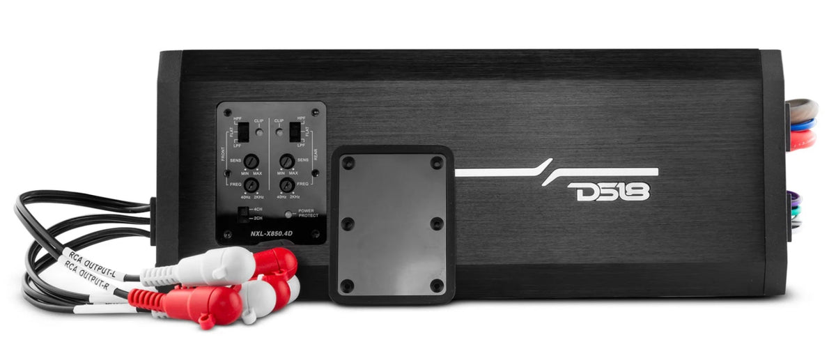 DS18 HYDRO NXL-X850.4D – 4-Channel Marine Amplifier, Waterproof, 4Ω, 250W x4 RMS