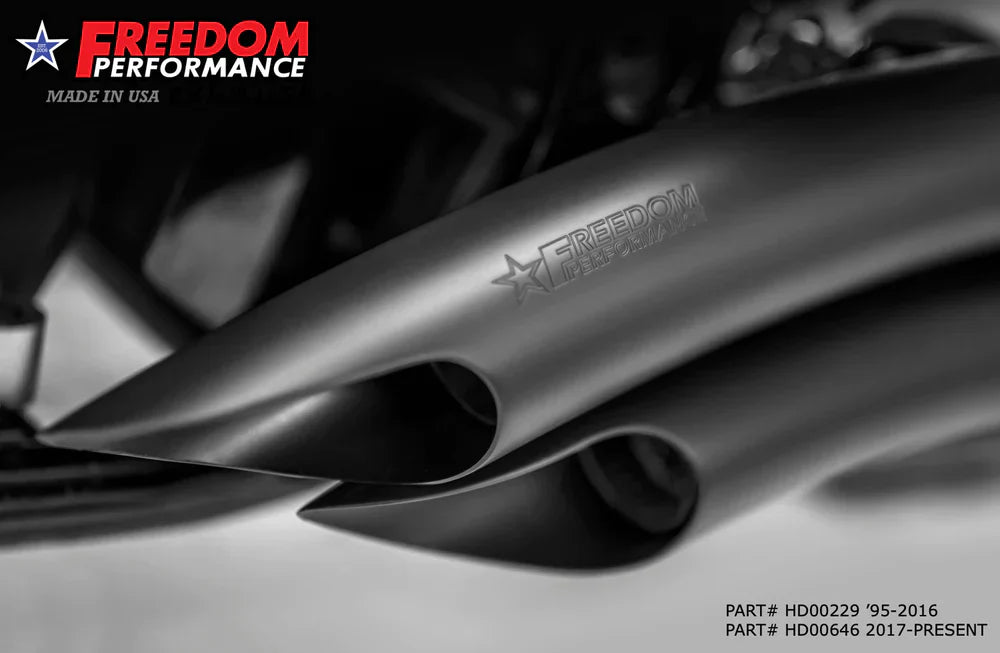 FREEDOM PERFORMANCE EXHAUST - HARLEY TOURING SHARP CURVE RADIUS SCALLOP CUT 1995-PRESENT PART#: HD00228