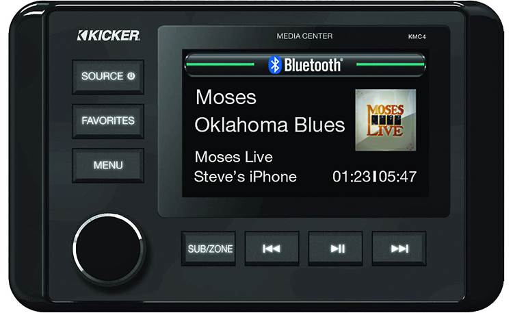 Kicker 51KMC4 Marine Dual-Zone Media Center (3" Display, Bluetooth)