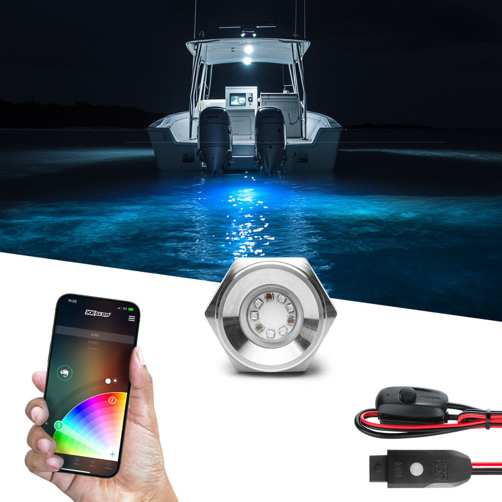 1pc 13W RGB LED Drain Plug Light Kit for Boat