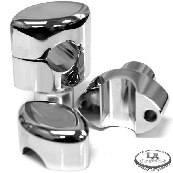 LA choppers - RISERS SMOOTH FOR 1" HANDLEBARS 1.5" RISE CHROME UNIVERSAL