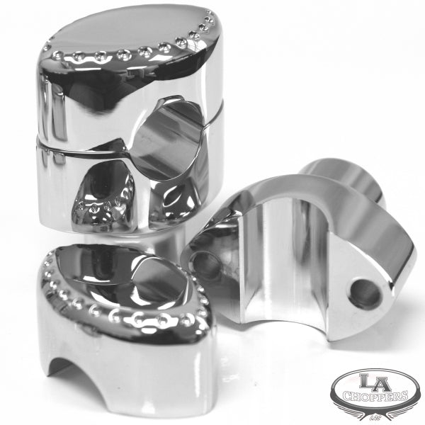 LA choppers - RISERS DRILLED FOR 1" HANDLEBARS 1.5" RISE CHROME UNIVERSAL