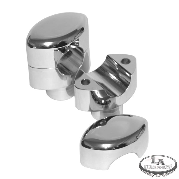 LA choppers - HEFTY RISERS SMOOTH FOR 1 1/4" HANDLEBARS 1.5" RISE CHROME UNIVERSAL