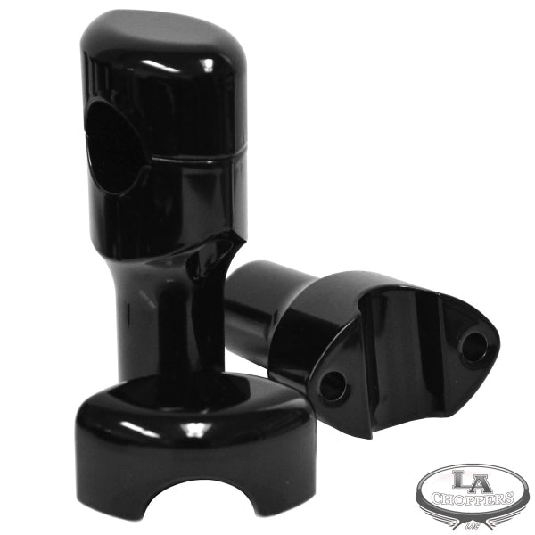 LA choppers - HEFTY RISERS SMOOTH FOR 1 1/4" HANDLEBARS 3" RISE BLACK UNIVERSAL