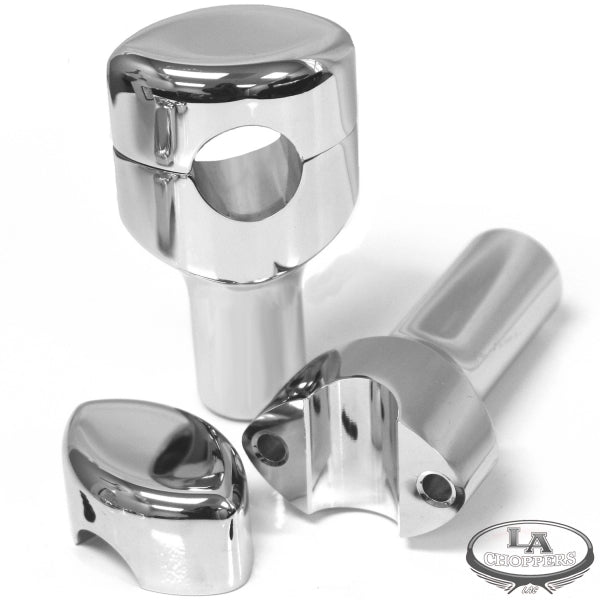 LA choppers - HEFTY RISERS SMOOTH FOR 1 1/4" HANDLEBARS 3" RISE CHROME UNIVERSAL