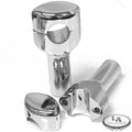 LA choppers - HEFTY RISERS SMOOTH FOR 1 1/4" HANDLEBARS 4" RISE CHROME UNIVERSAL