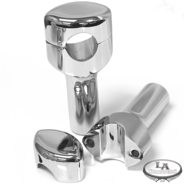 LA choppers - HEFTY RISERS SMOOTH FOR 1 1/4" HANDLEBARS 4" RISE CHROME UNIVERSAL