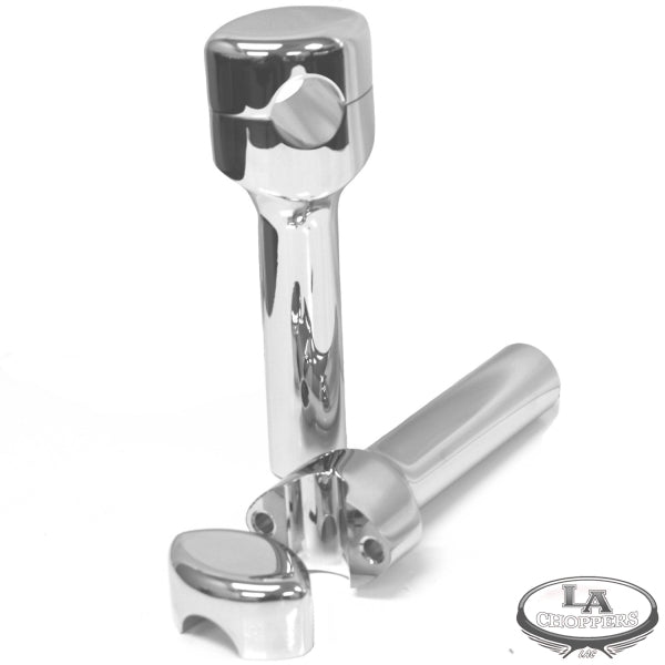 LA choppers - HEFTY RISERS SMOOTH FOR 1 1/4" HANDLEBARS 6" RISE CHROME UNIVERSAL