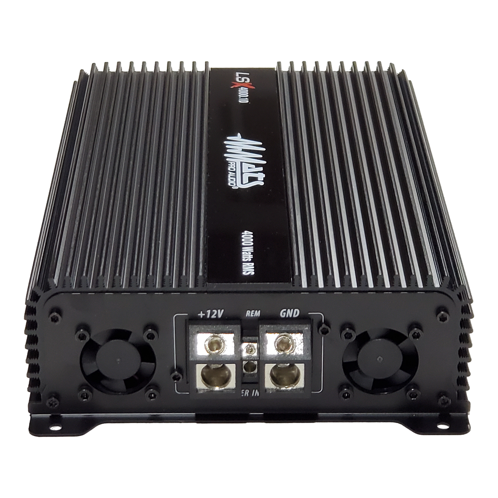 MMATS LSX4000.1D amplifier rear view