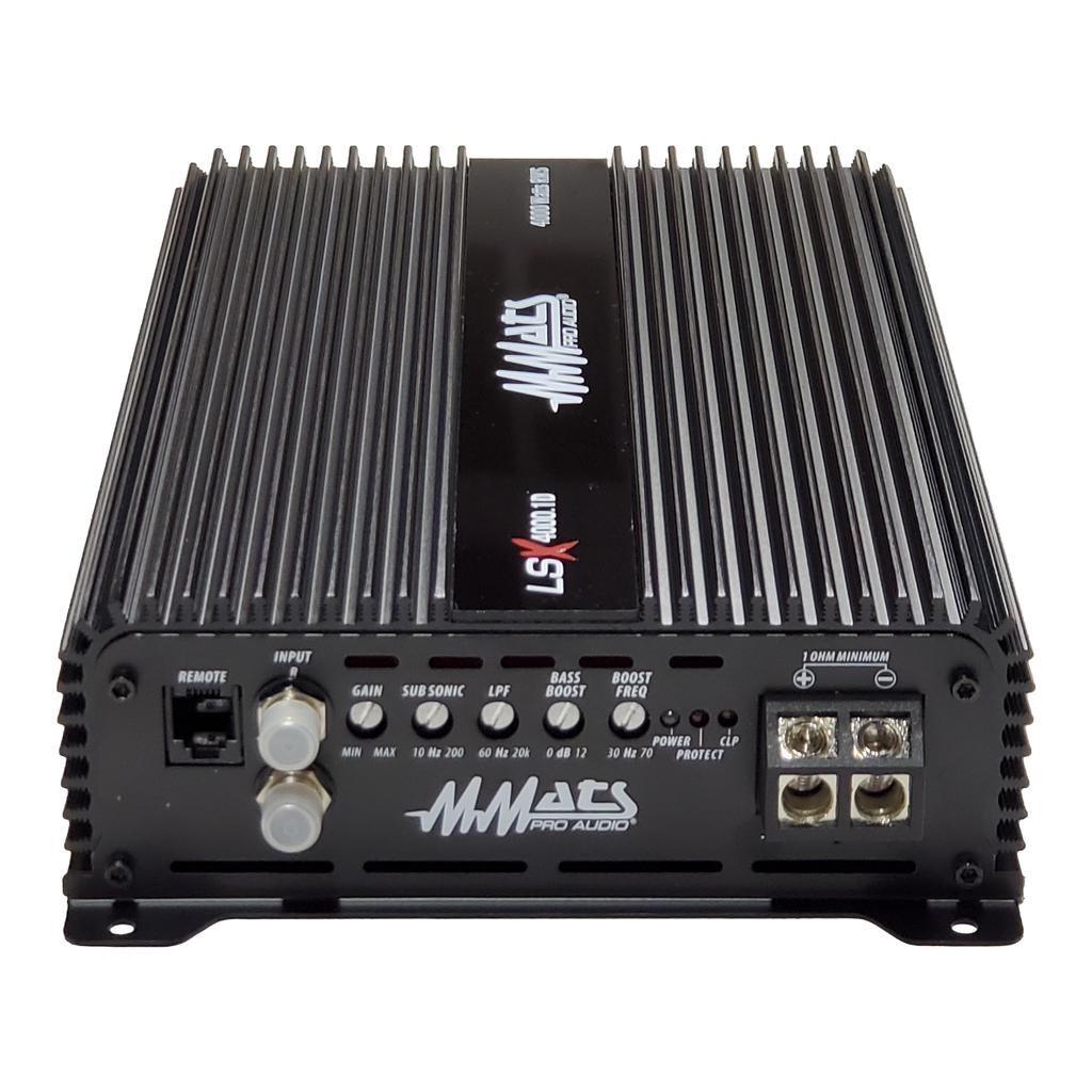 MMATS LSX4000.1D amplifier front view