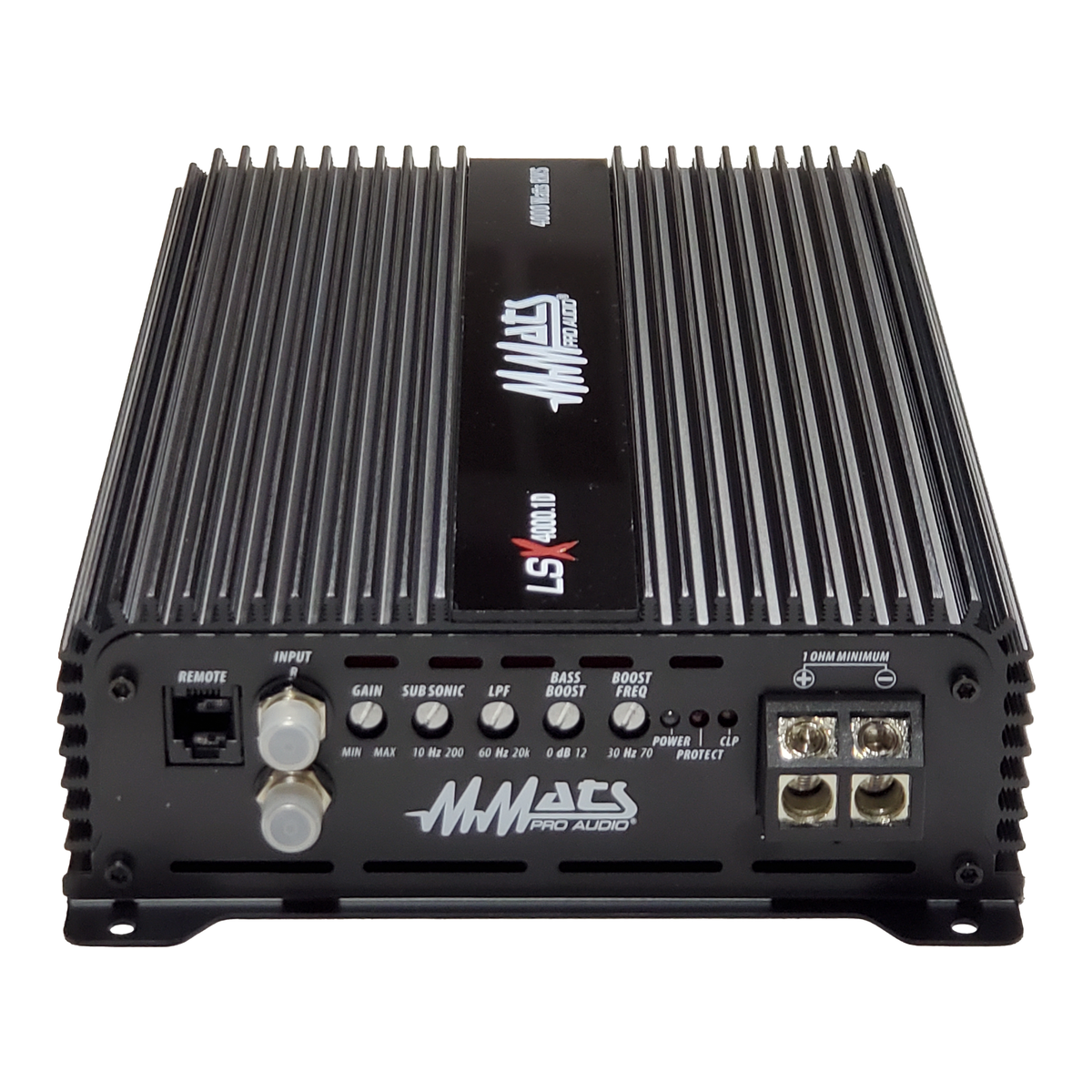 MMATS LSX4000.1D amplifier front view