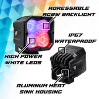 
              RGBW cube light features
            