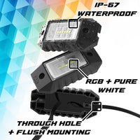 
              RGBW rock light features
            