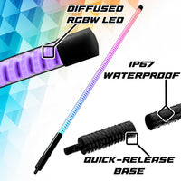 
              RGBW whip light features
            