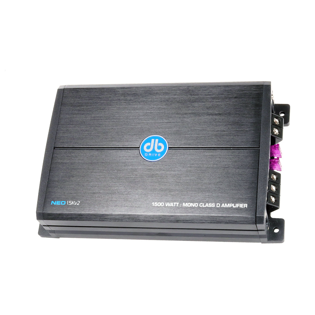 DB Drive NEO1.5KV2 mono amplifier front angle