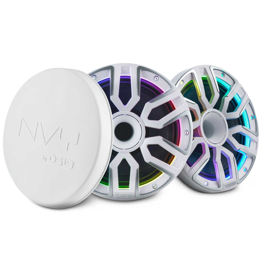 DS18 NVY-M8DC 8" Hybrid Marine Coaxial Speakers - White
