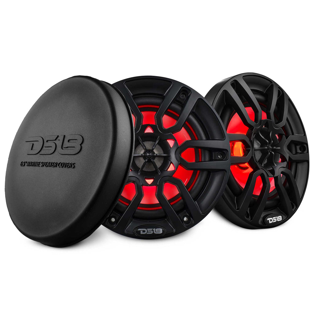 DS18 NXL-6/BK 6.5" 2-Way Marine Coaxial Speakers w/ RGB LED (Black) (Pair)