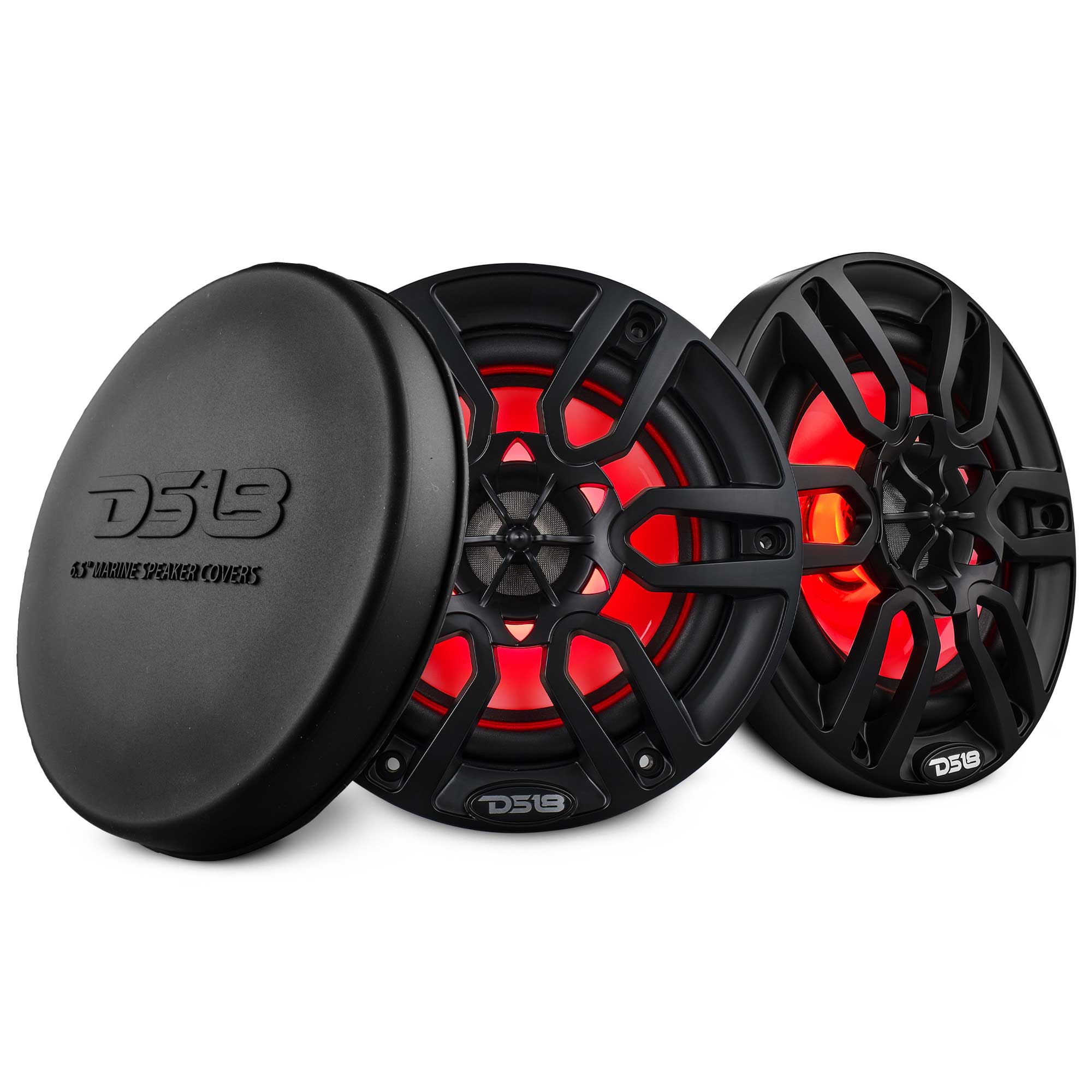 DS18 NXL-6/BK 6.5" 2-Way Marine Coaxial Speakers w/ RGB LED (Black) (Pair)