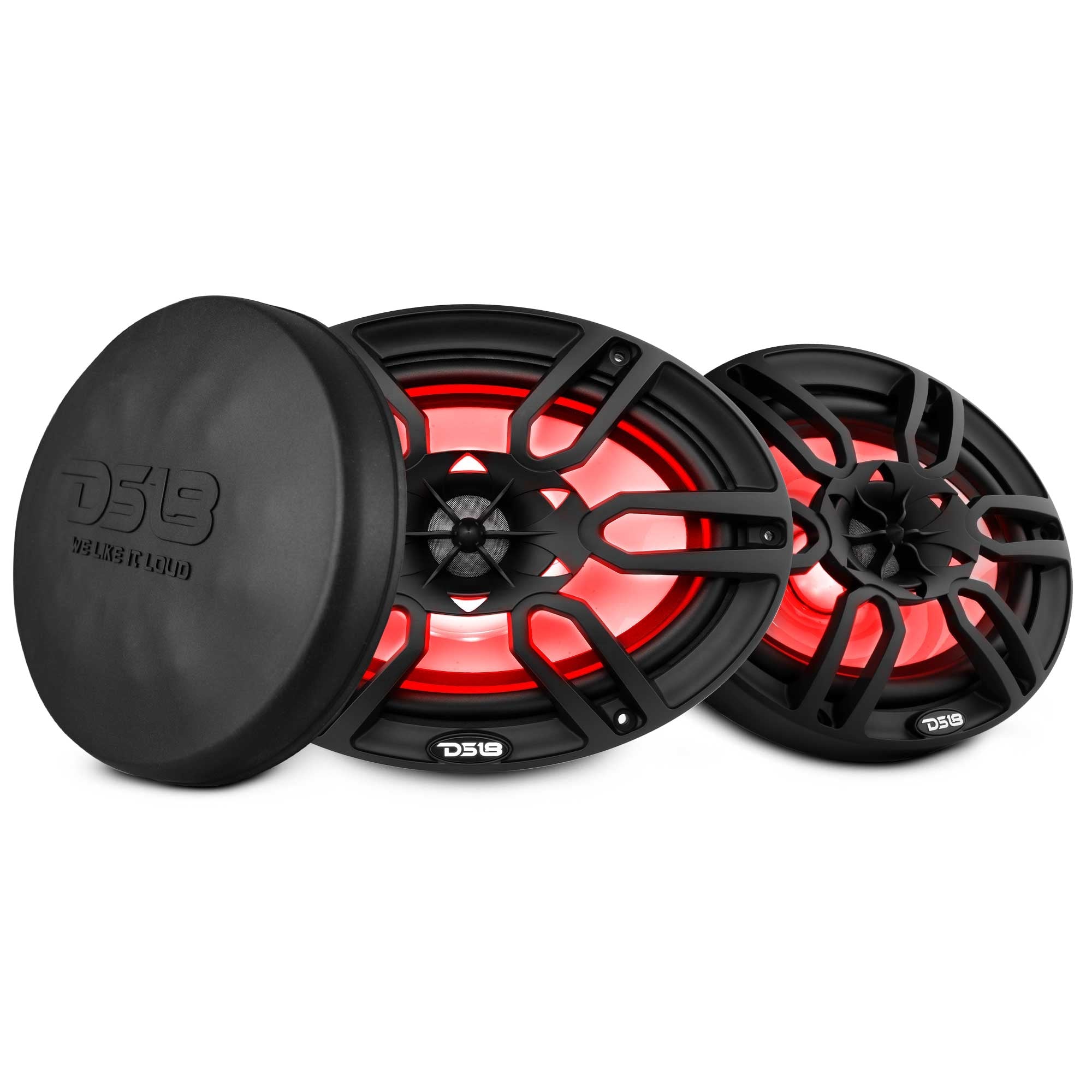 DS18 NXL-69/BK 6x9" 2-Way Marine Coaxial Speakers w/ RGB LED (Black) (Pair)