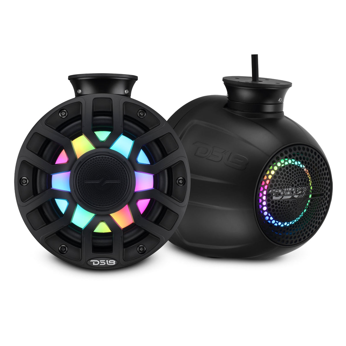 DS18 NXL-IQPS6/BK 6.5" Marine Wakeboard Pod Speakers w/ RGB LED (Black) (Pair)