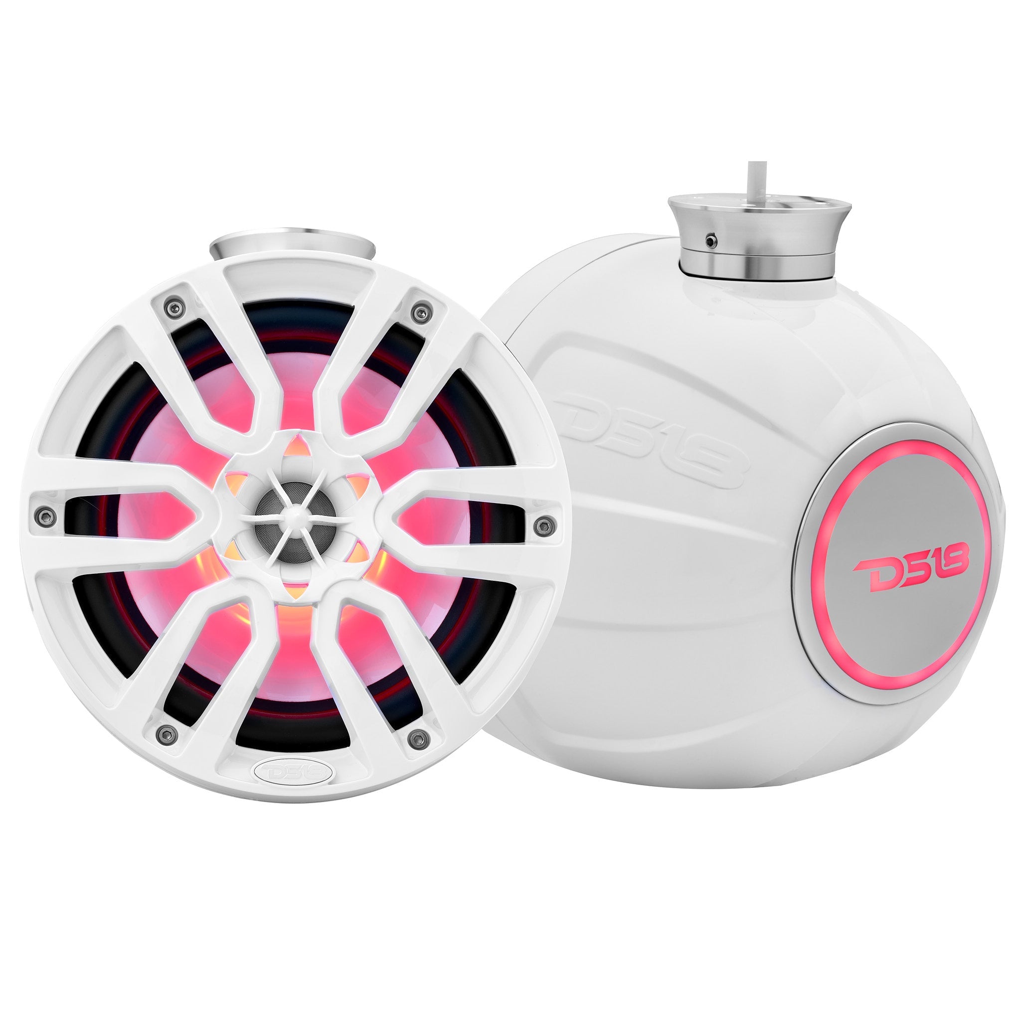 DS18 NXL-PS8BK 8" Marine Wakeboard Pod Speakers w/ RGB LED (Black) (Pair)