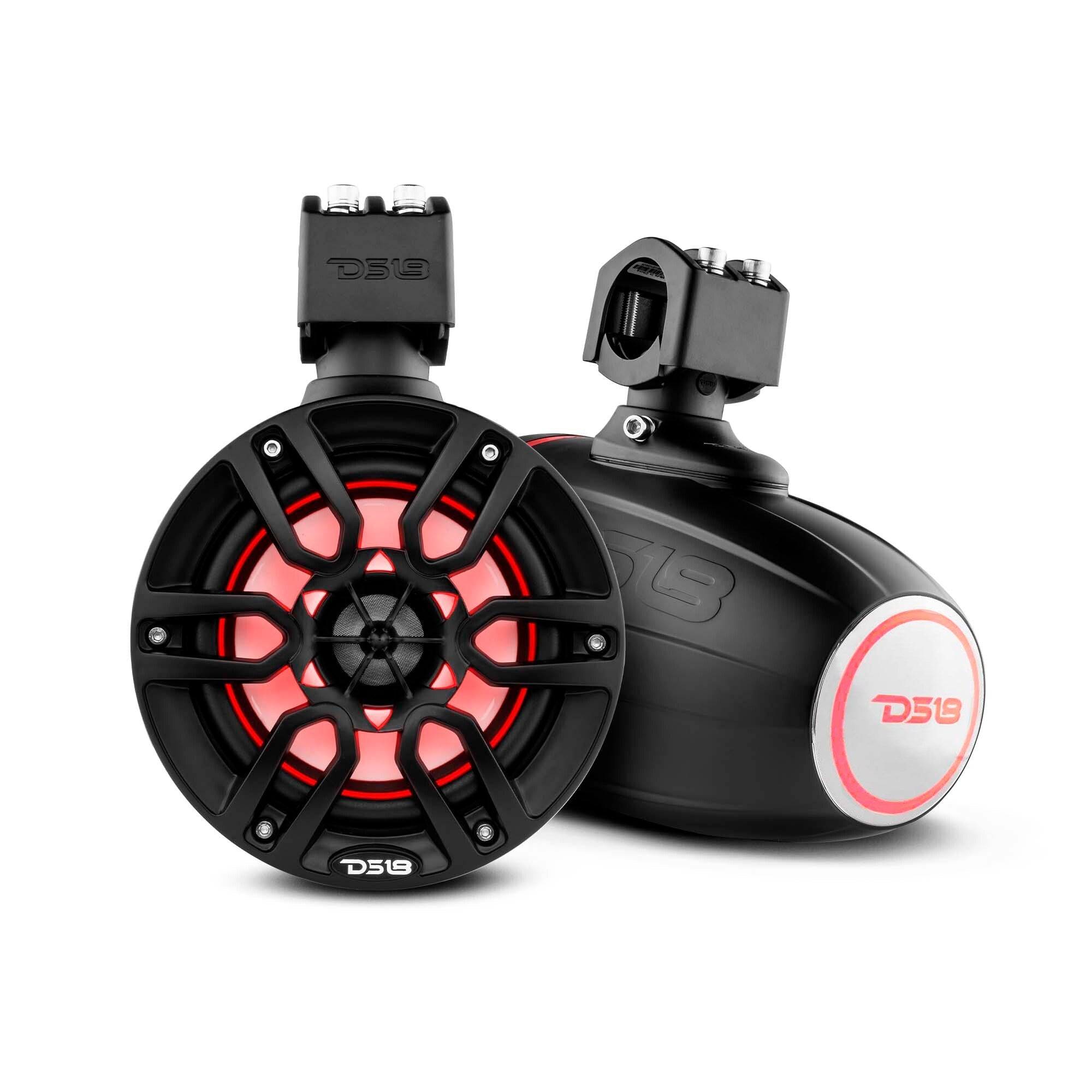 DS18 NXL-X6TP/BK 6.5" Marine Wakeboard Tower Speakers w/ RGB LED (Black) (Pair)